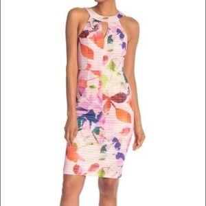 Trina by Trina Turk Size 14 Colorful Floral Pink Purple Orange Green & Red Dress